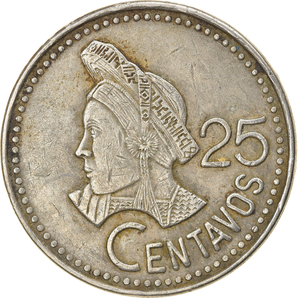 Coin, Guatemala, 25 Centavos, 1987, EF(40-45), Copper-nickel, KM:278.5