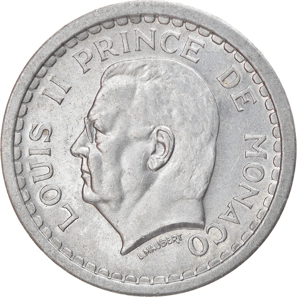 Moneta, Monaco, 1 Franc, Undated (1943), BB+, Alluminio, Gadoury:MC131