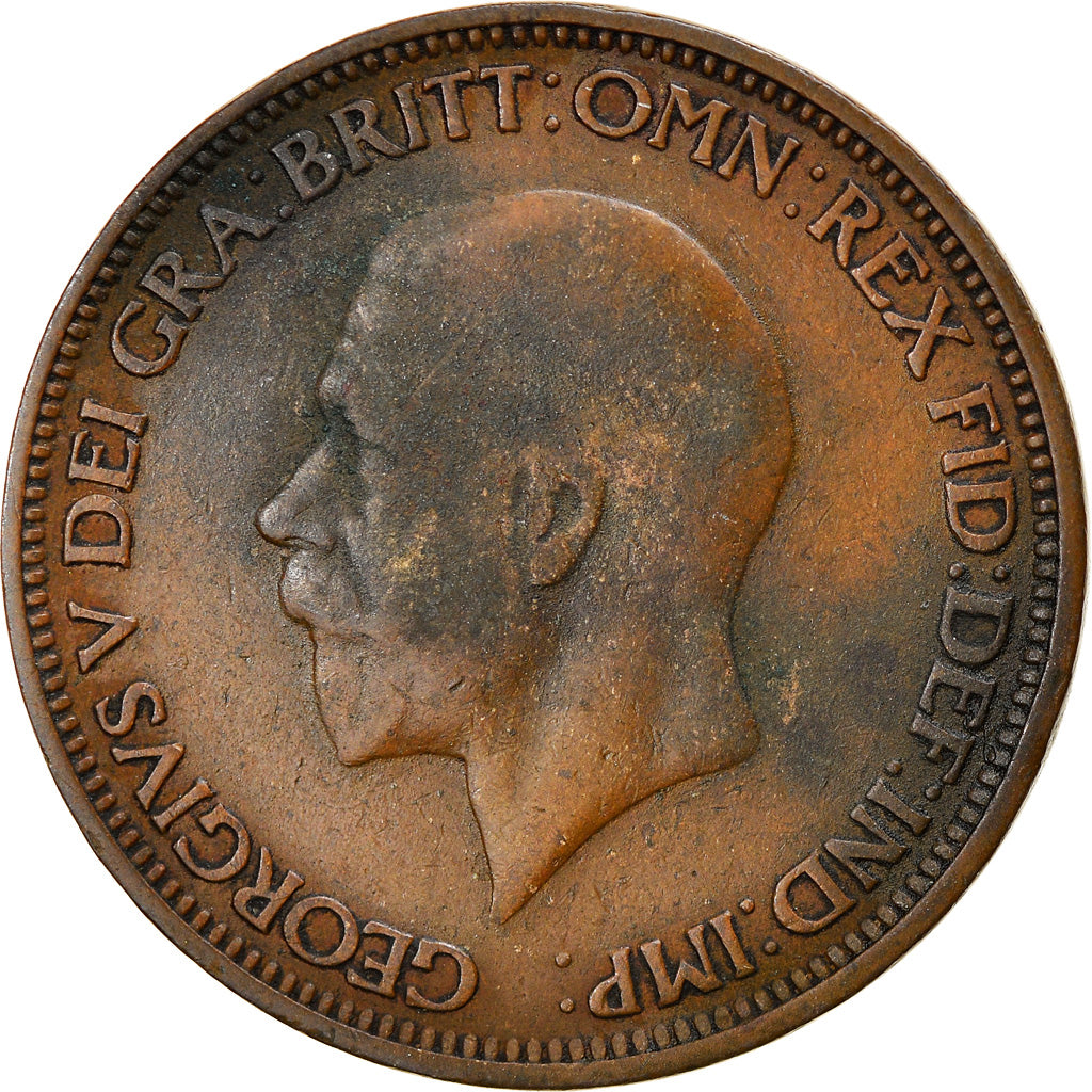 Moneta, Wielka Brytania, George V, 1/2 Penny, 1929, VF(30-35), Bronze, KM:837