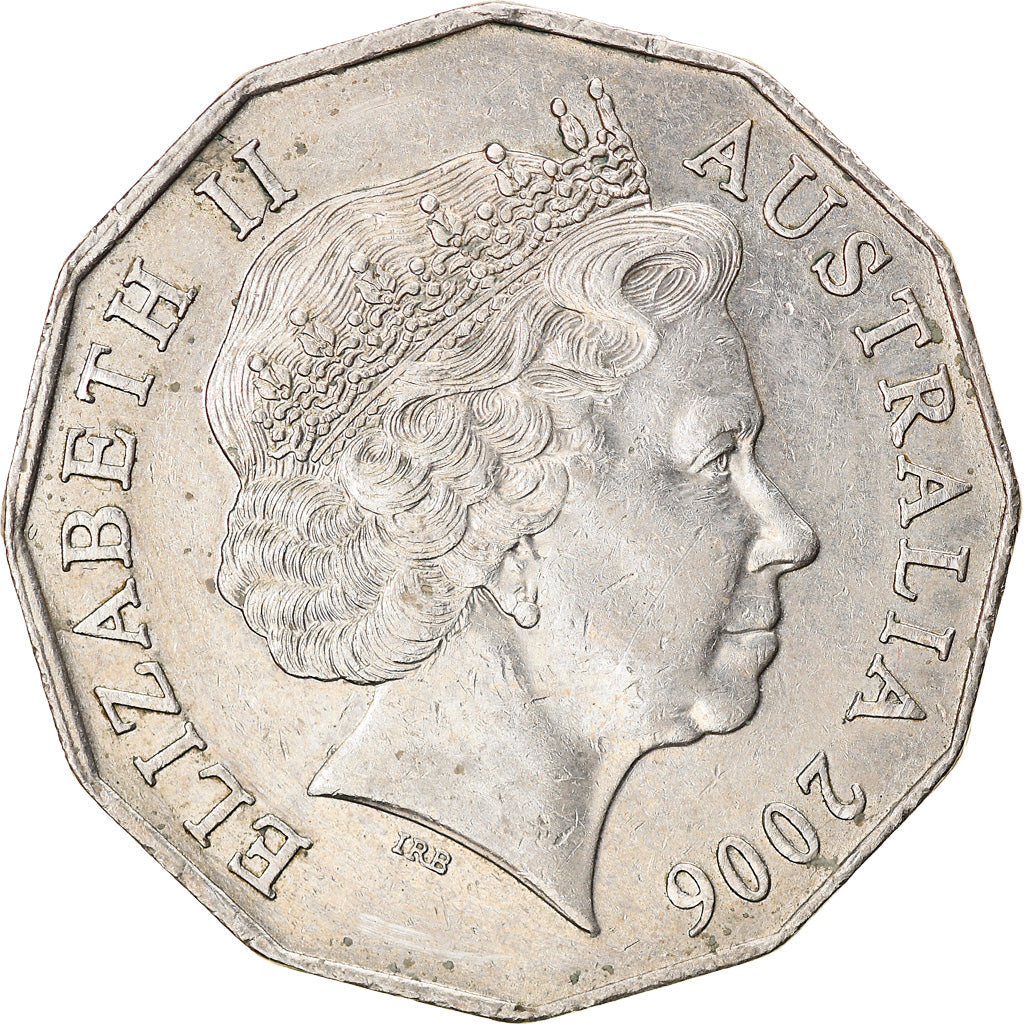 Moneta, Australia, Elizabeth II, 50 Cents, 2006, EF(40-45), Miedź-Nikiel