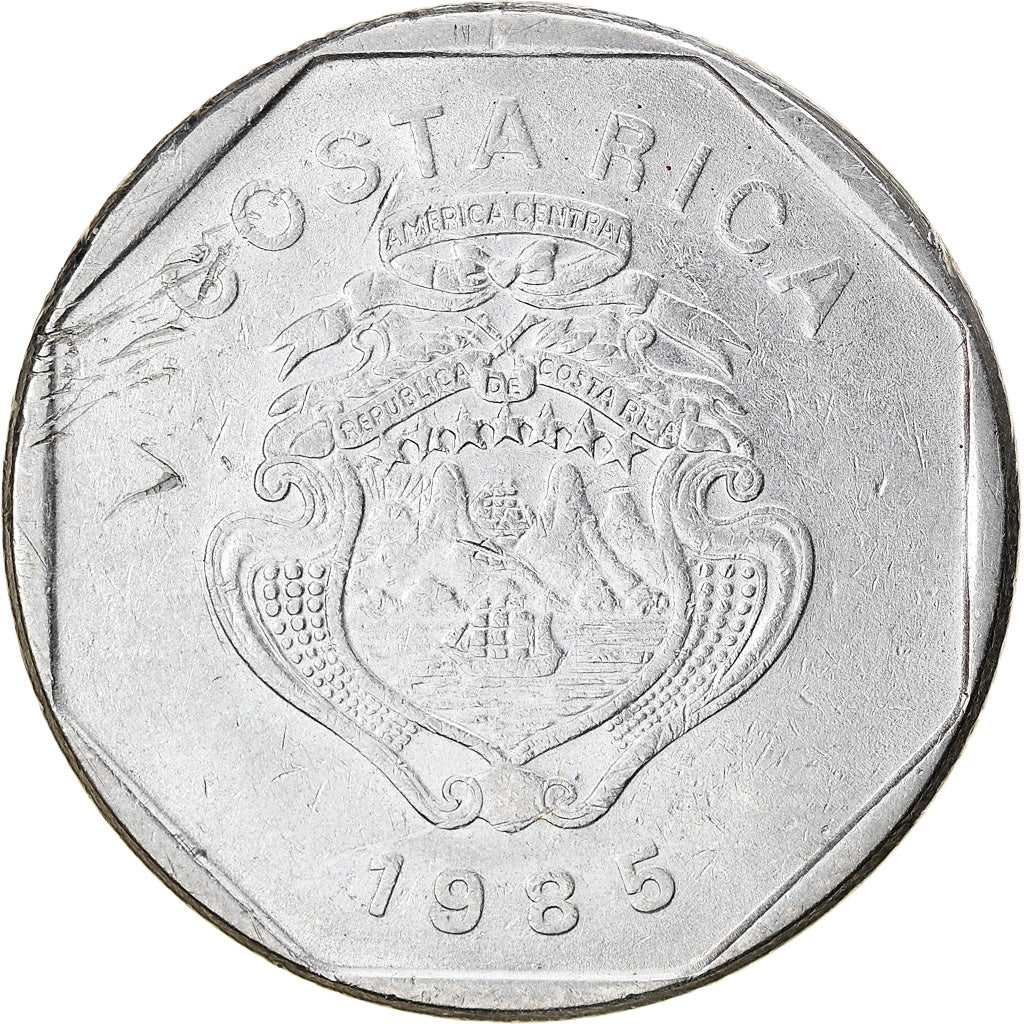 Monnaie, Costa Rica, 10 Colones, 1985, TB, Stainless Steel, KM:215.2
