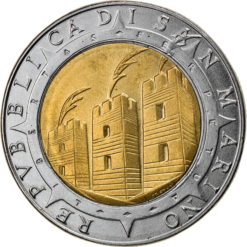 Coin, San Marino, 500 Lire, 1992, Rome, MS(60-62), Bi-Metallic, KM:286