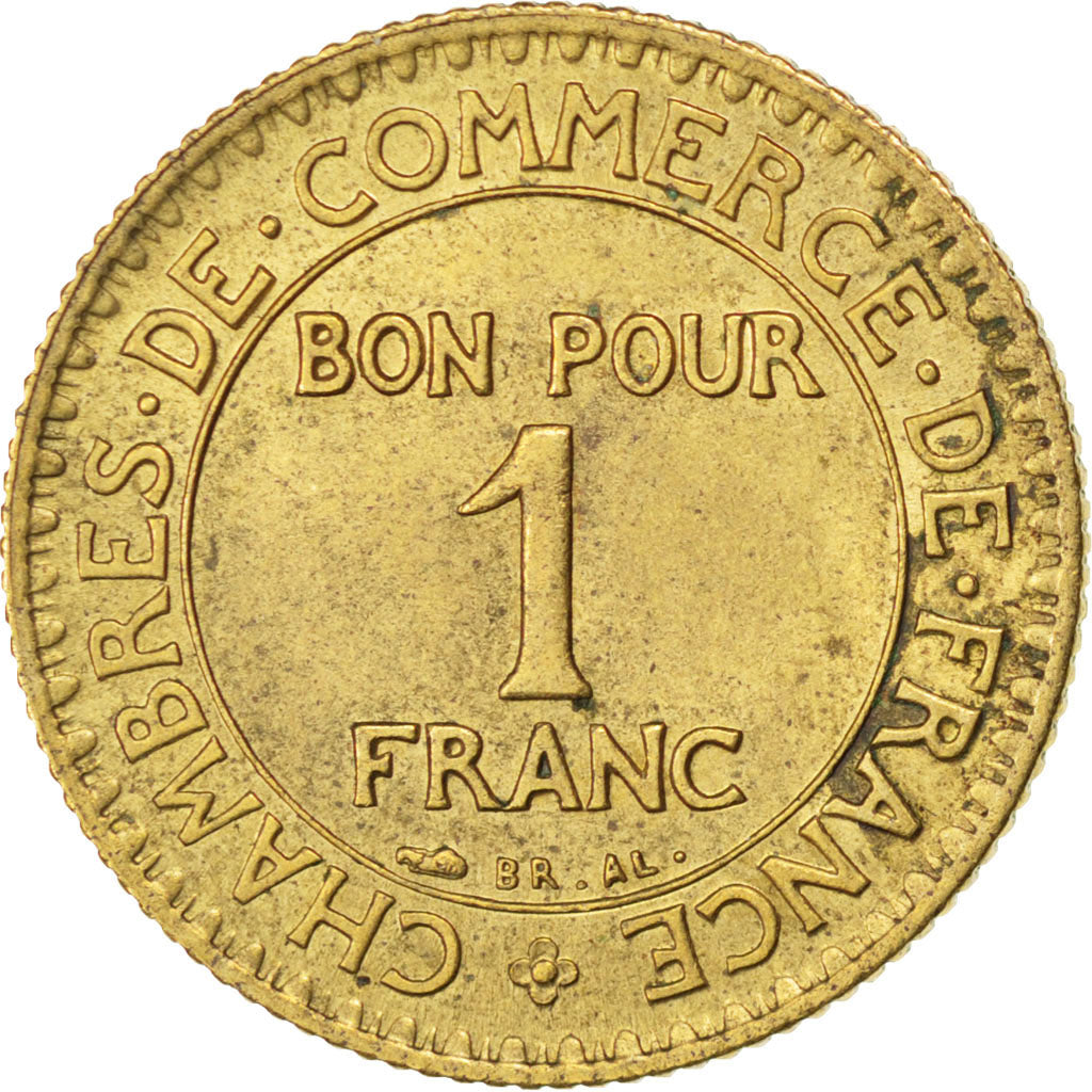 Coin, France, Chambre de commerce, Franc, 1922, AU(55-58), Aluminum-Bronze