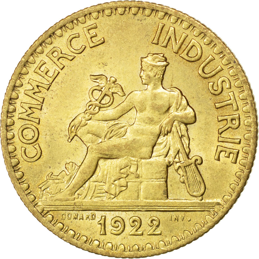Coin, France, Chambre de commerce, 2 Francs, 1922, MS(60-62), Aluminum-Bronze