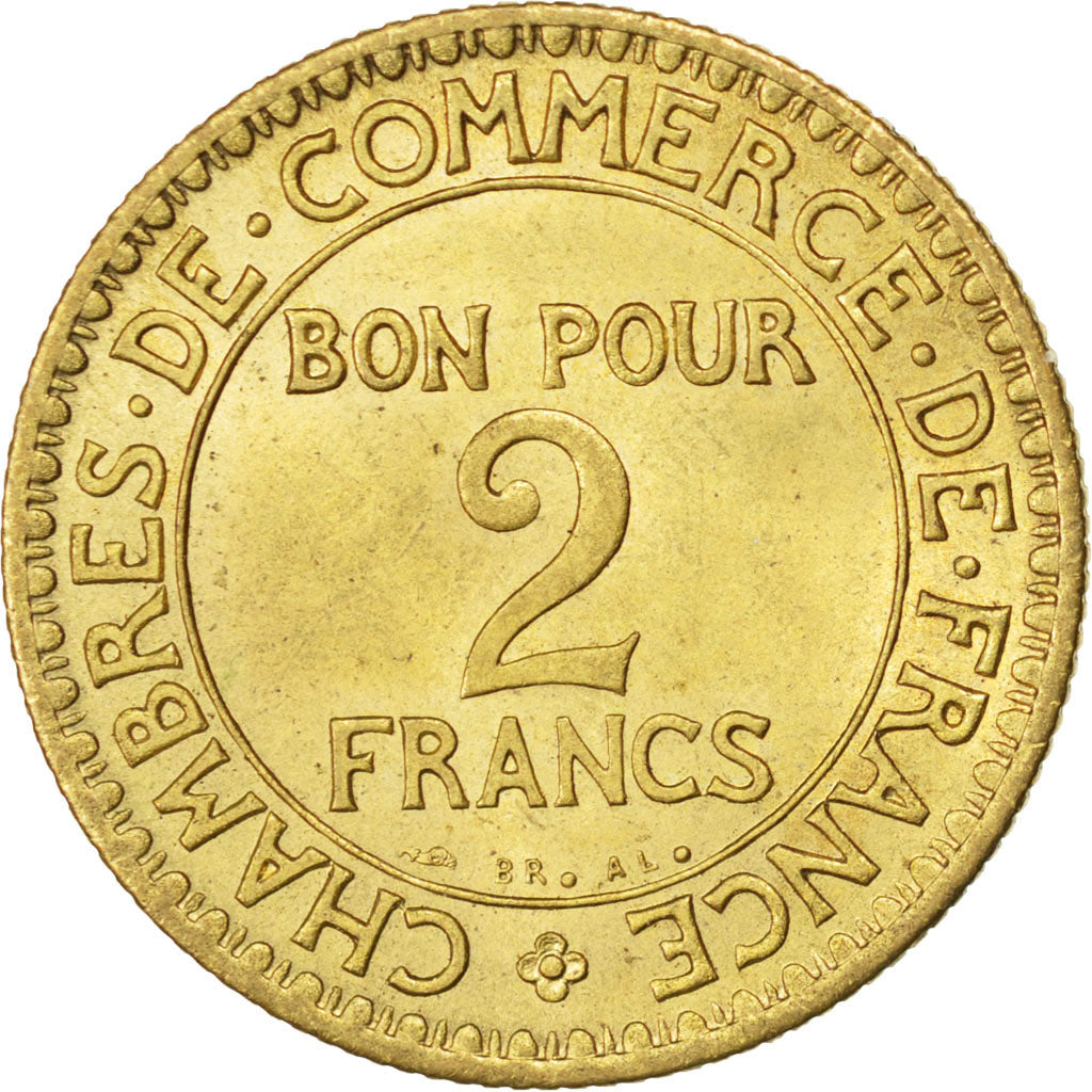 Coin, France, Chambre de commerce, 2 Francs, 1922, MS(60-62), Aluminum-Bronze
