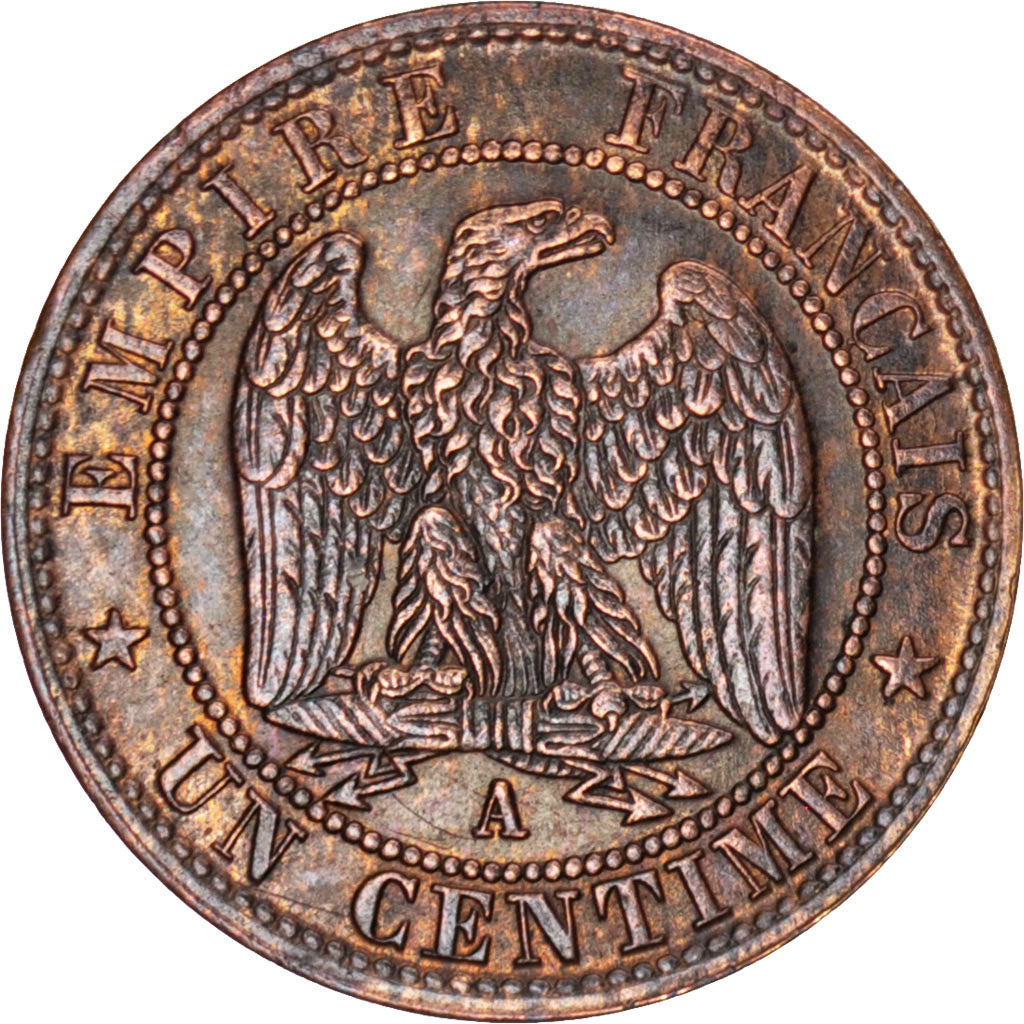 Moneta, Francia, Napoleon III, Napoléon III, Centime, 1855, Paris, BB+, Bronzo