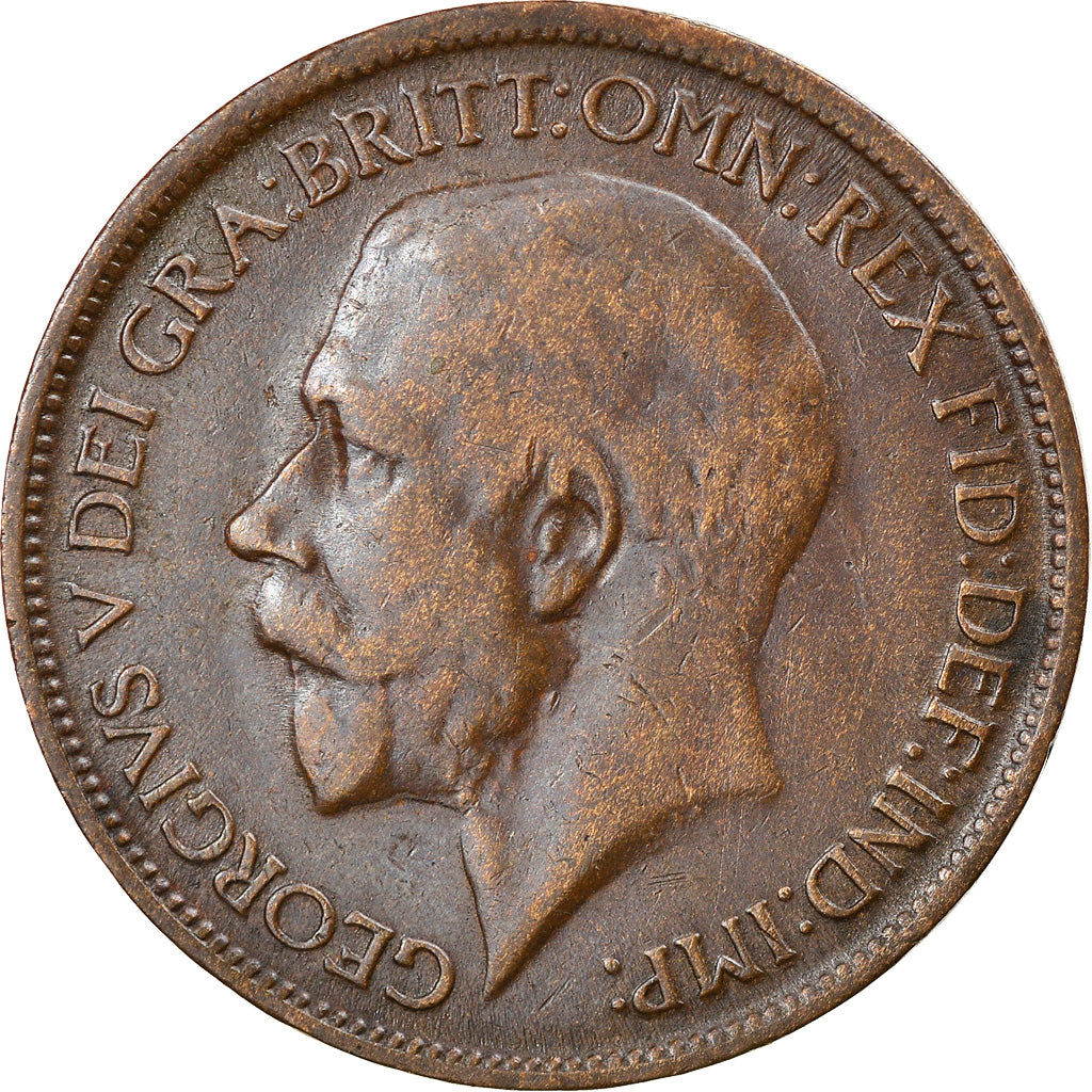 Moeda, Grã-Bretanha, George V, 1/2 Penny, 1917, EF(40-45), Bronze, KM:809