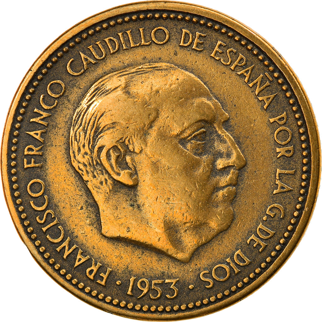 Coin, Spain, Caudillo and regent, 2-1/2 Pesetas, 1954, VF(30-35)