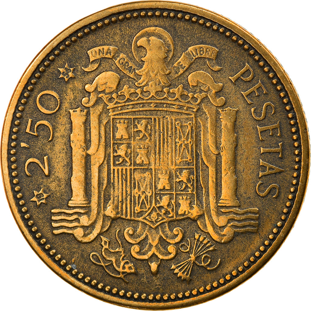 Coin, Spain, Caudillo and regent, 2-1/2 Pesetas, 1954, VF(30-35)