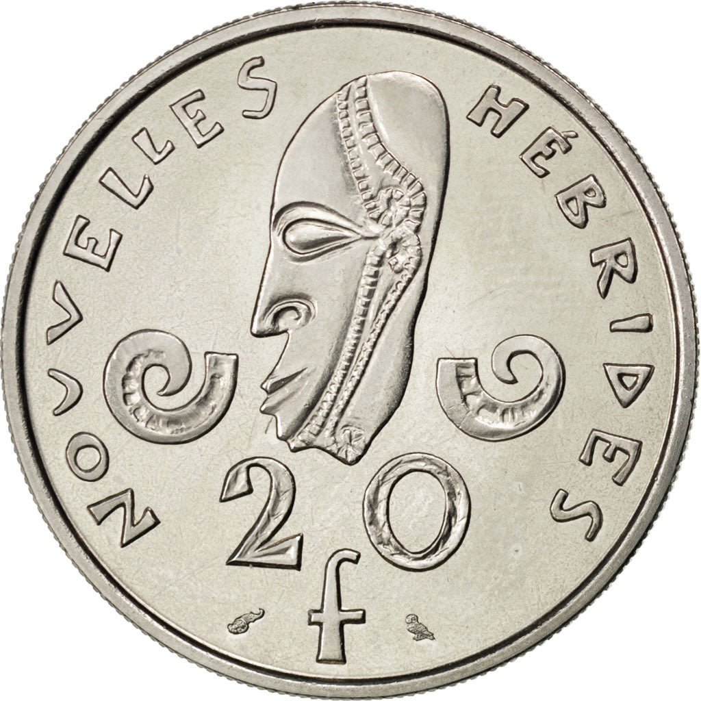 Moneta, Nuove Ebridi, 20 Francs, 1967, Paris, SPL, Nichel, KM:E3, Lecompte:41