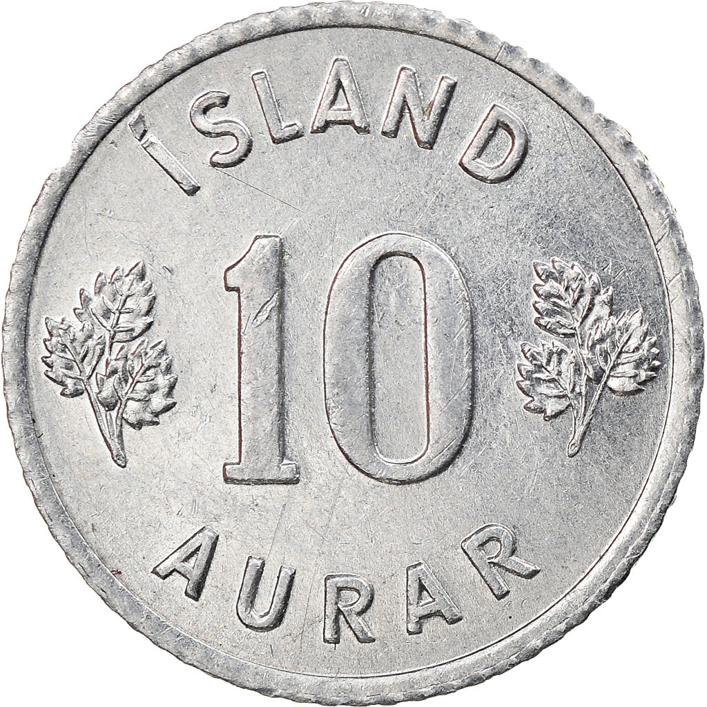 Moneda, Islandia, 10 Aurar, 1970, MBC+, Aluminio, KM:10a