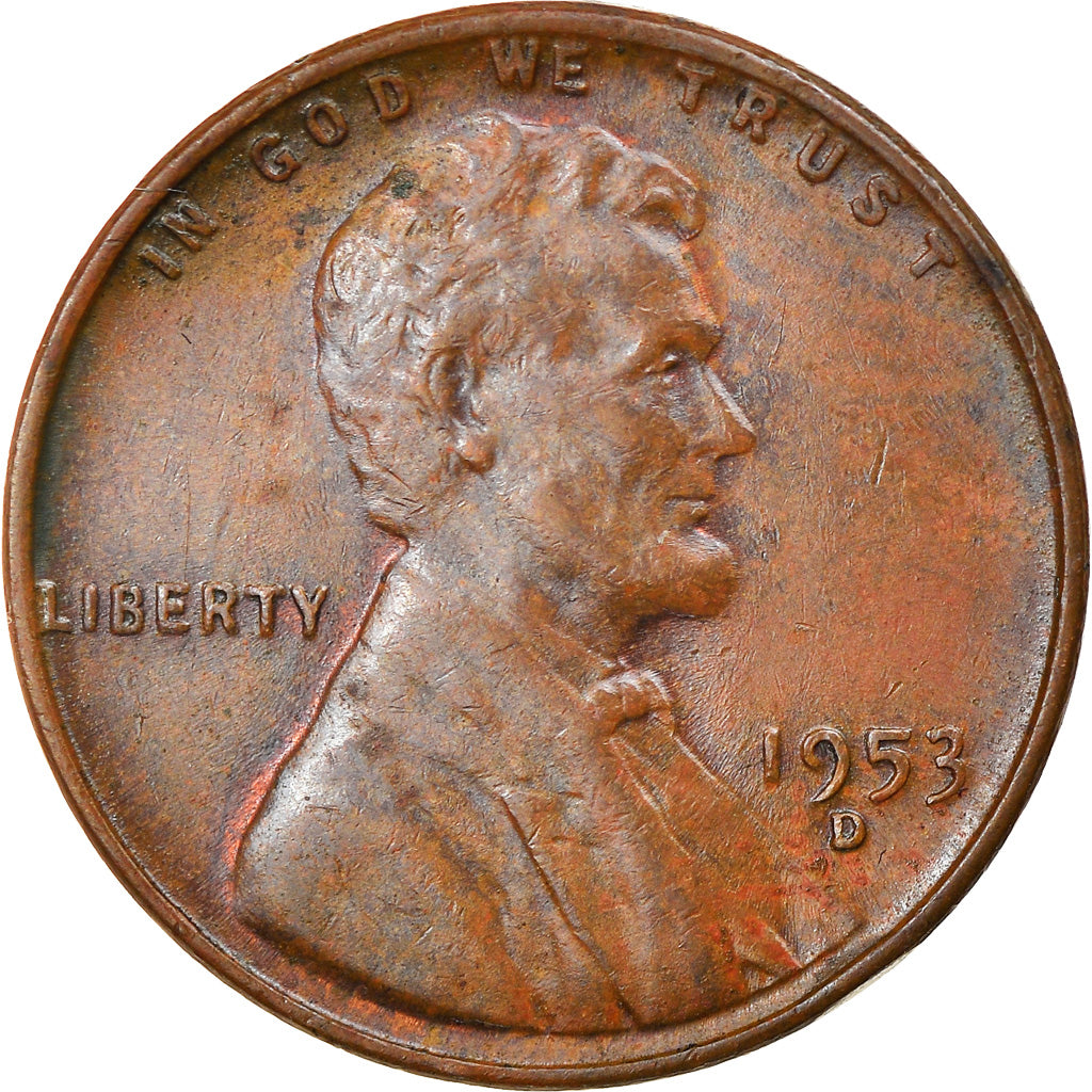 Moneta, Stati Uniti, Lincoln Cent, Cent, 1953, U.S. Mint, Denver, BB, Ottone