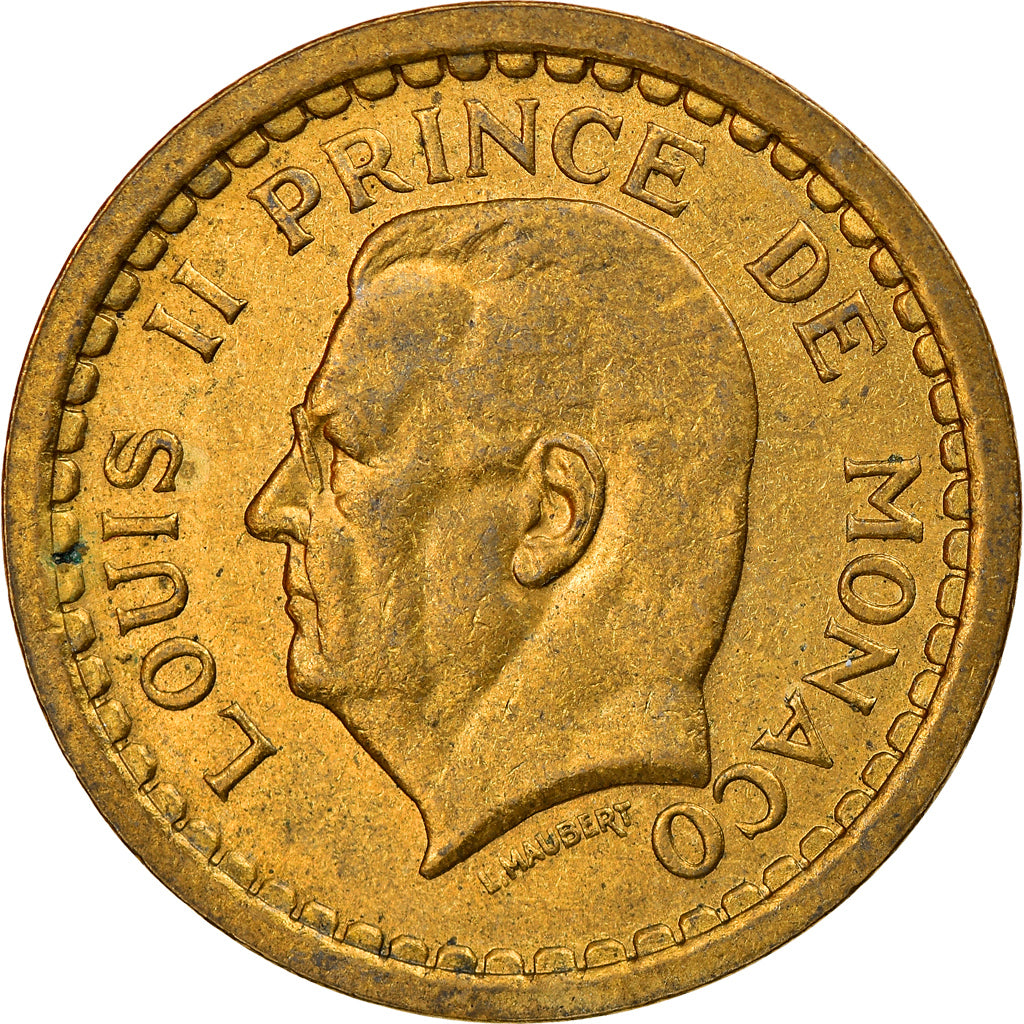 Münze, Monaco, 2 Francs, Undated (1943), SS, Aluminum-Bronze, Gadoury:MC 134