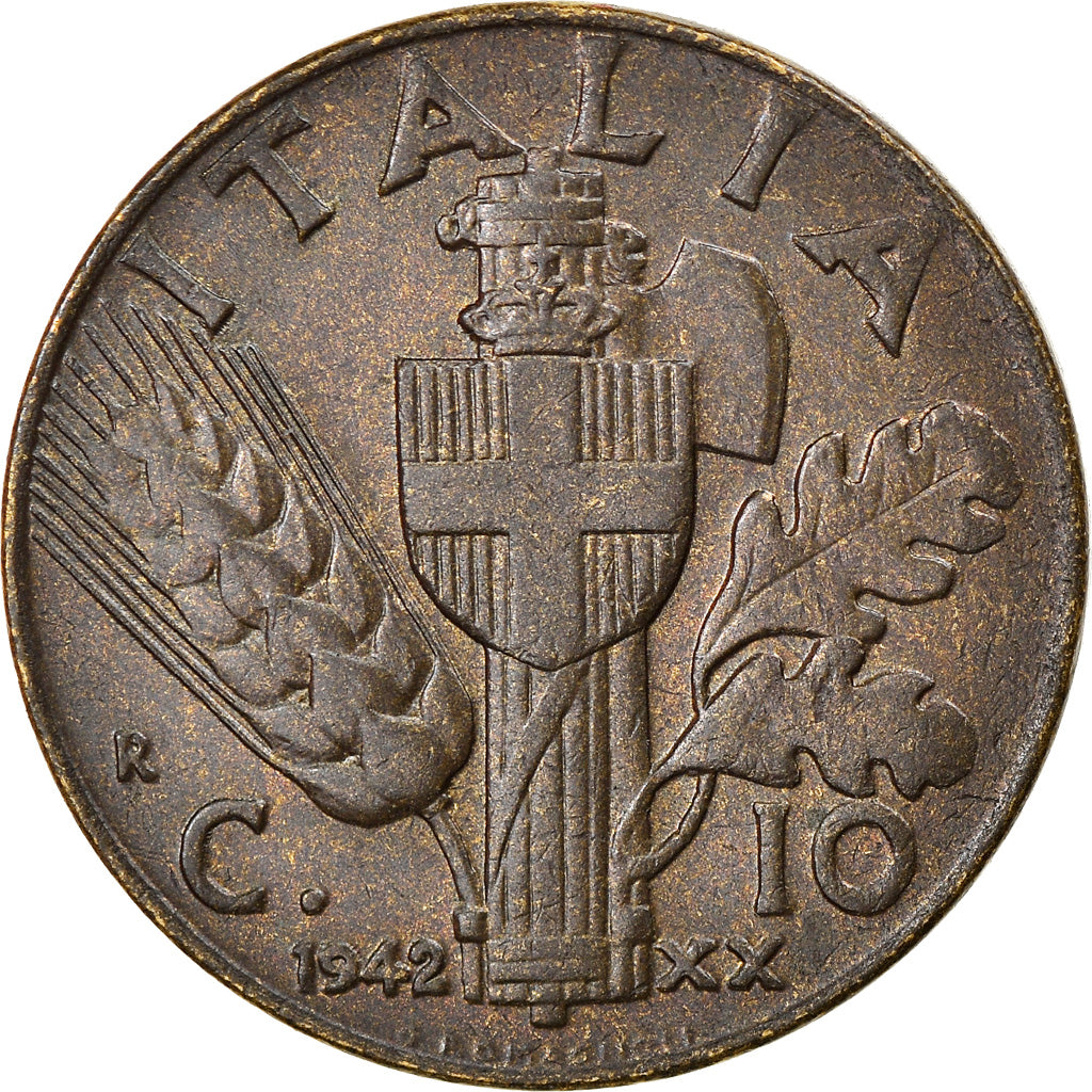 Coin, Italy, Vittorio Emanuele III, 10 Centesimi, 1942, Rome, AU(55-58)
