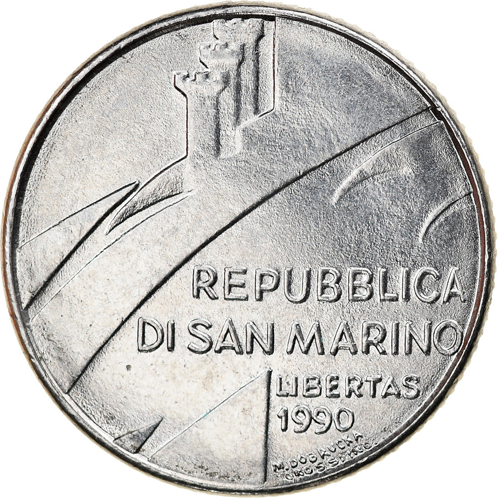 Moneta, San Marino, 100 Lire, 1990, Rome, SPL+, Acciaio, KM:254