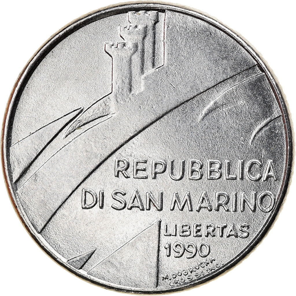 Munten, San Marino, 100 Lire, 1990, Rome, PR, Steel, KM:254