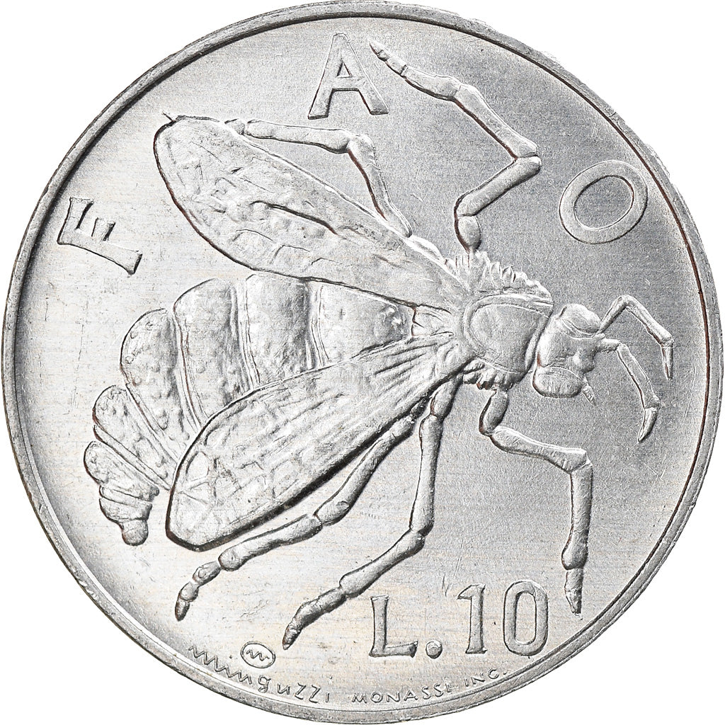 Moeda, San Marino, 10 Lire, 1974, Rome, MS(63), Alumínio, KM:33