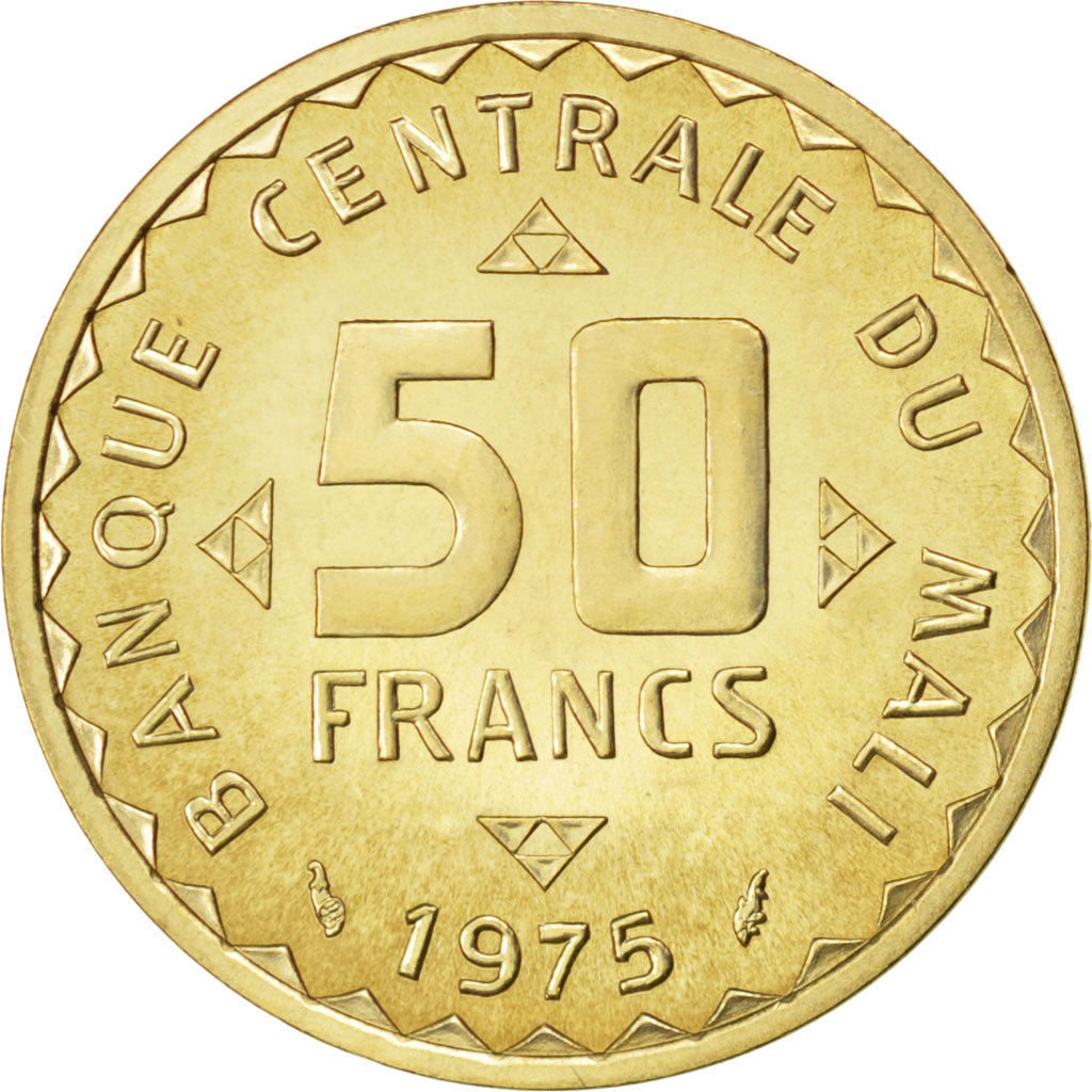 Moneta, Mali, 50 Francs, 1975, SPL, Nichel-ottone, KM:E1