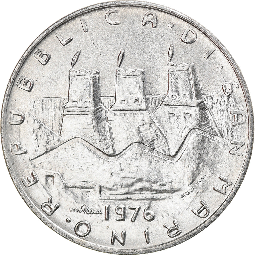 Coin, San Marino, 10 Lire, 1976, Rome, MS(60-62), Aluminum, KM:54