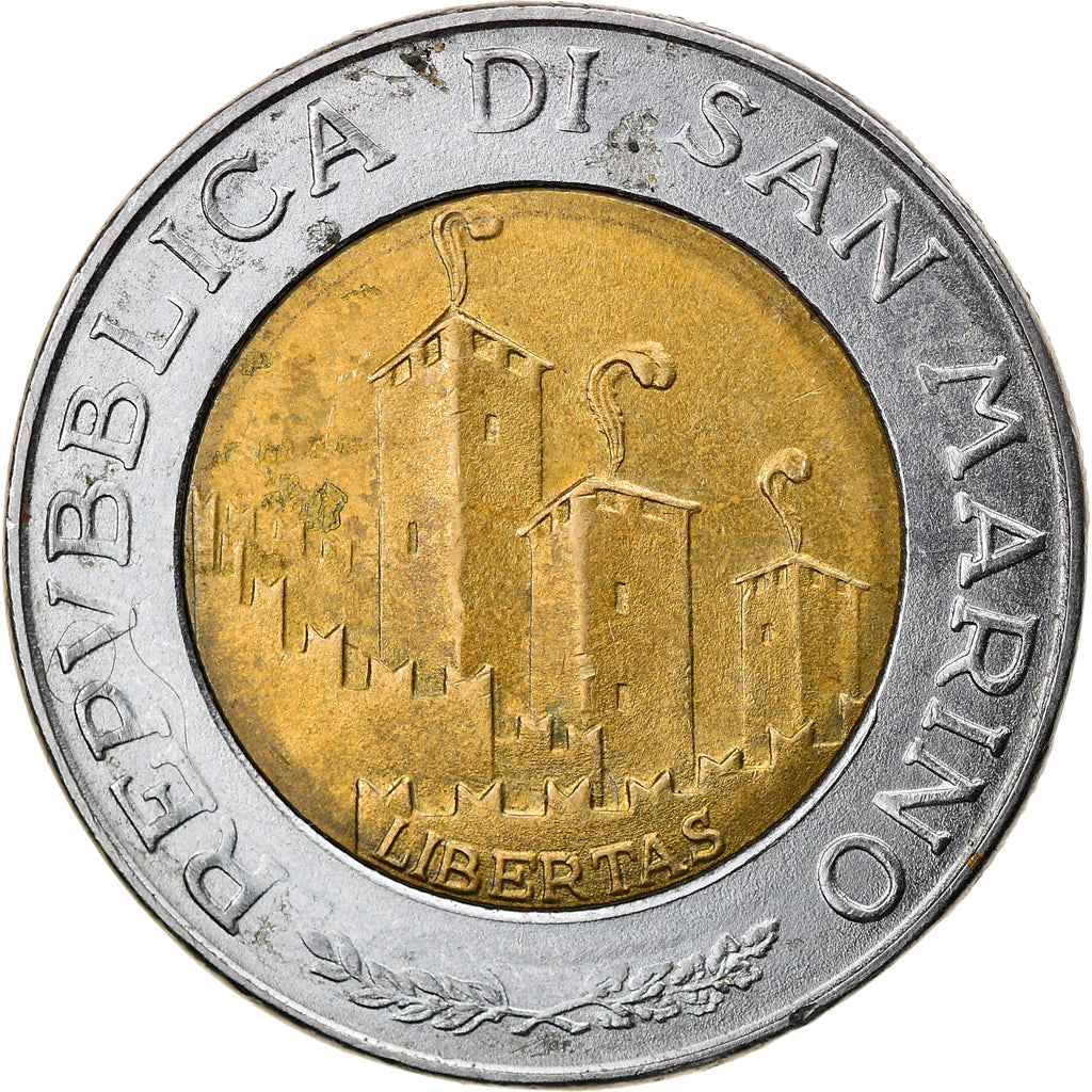 Coin, San Marino, 500 Lire, 1993, VF(30-35), Bi-Metallic, KM:301