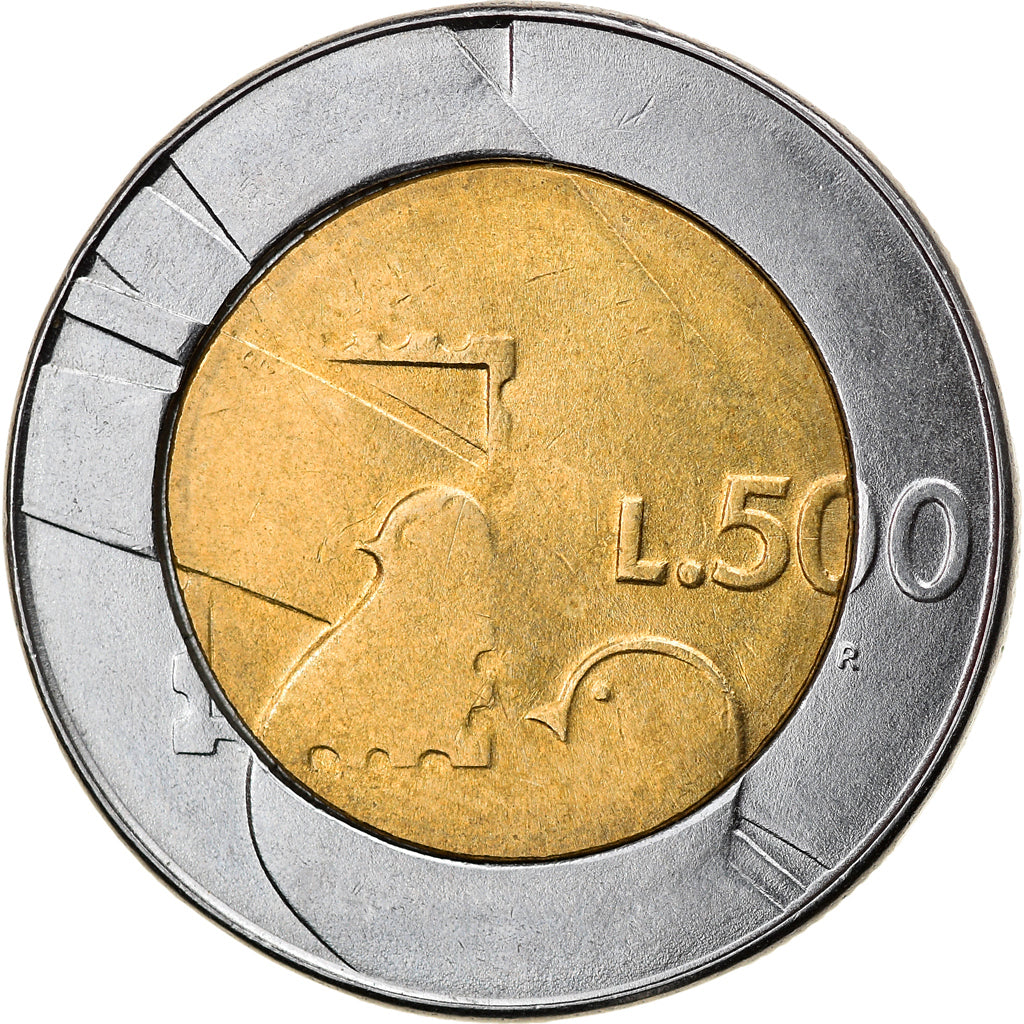 Moneta, San Marino, 500 Lire, 1990, Rome, AU(55-58), Bimetaliczny, KM:256