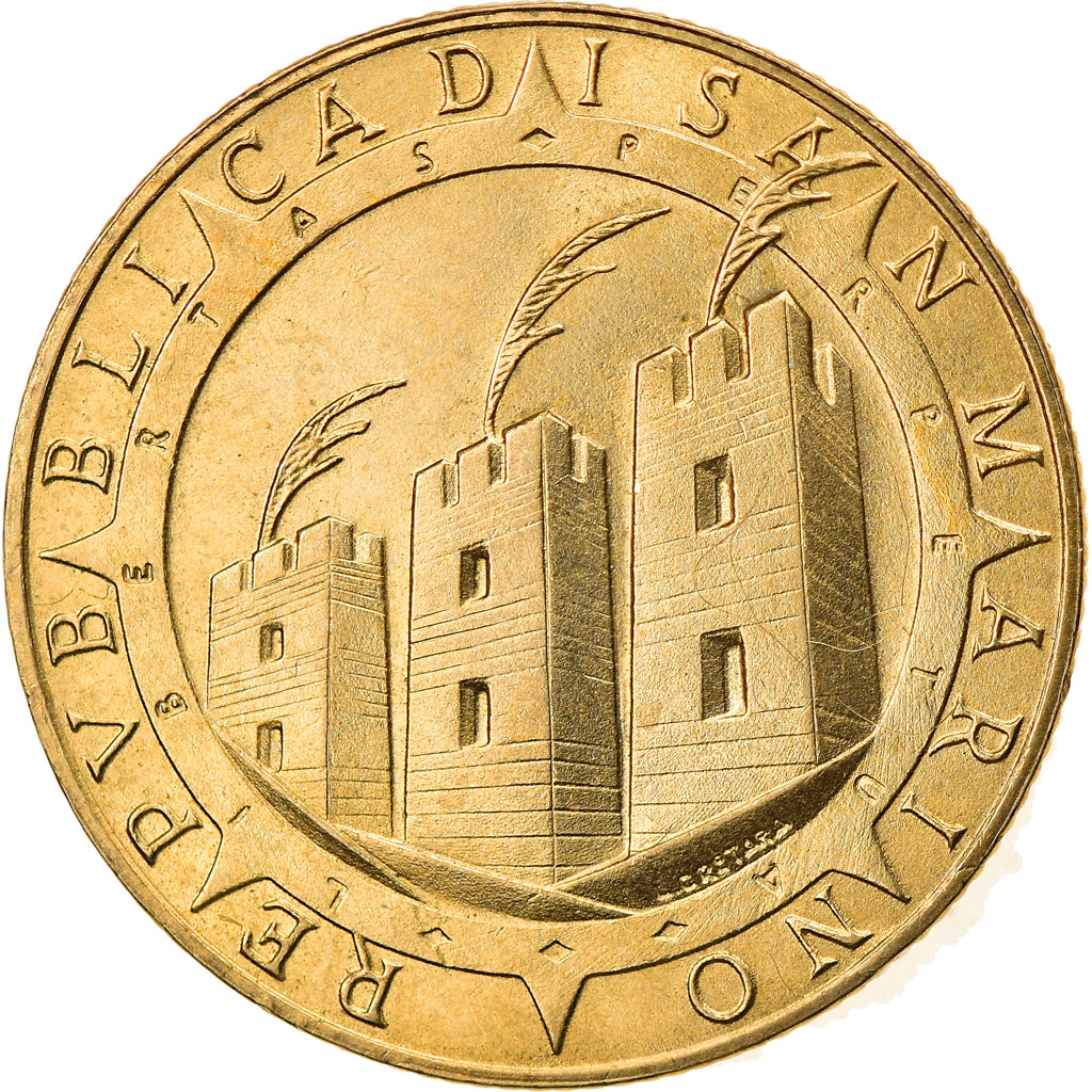 Münze, San Marino, 200 Lire, 1992, Rome, UNZ, Aluminum-Bronze, KM:285