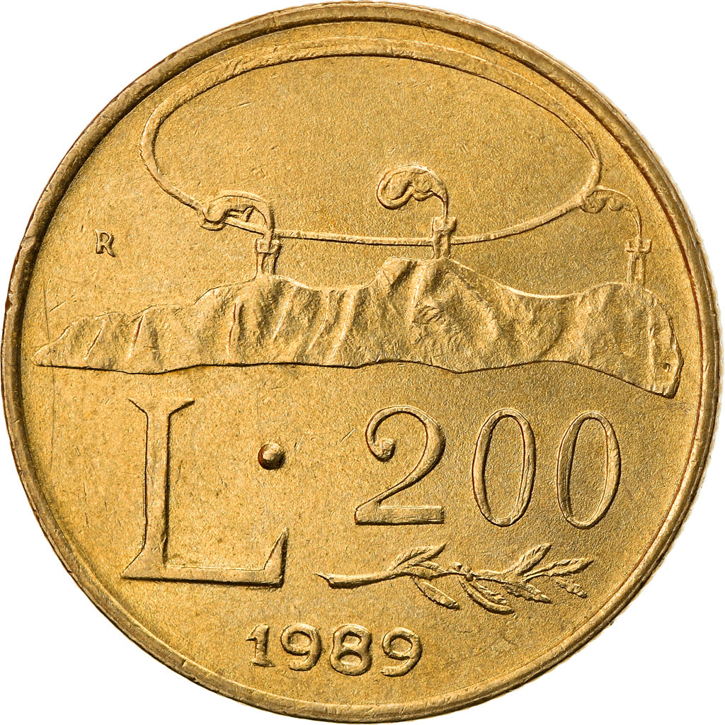 Münze, San Marino, 200 Lire, 1989, Rome, VZ+, Aluminum-Bronze, KM:238