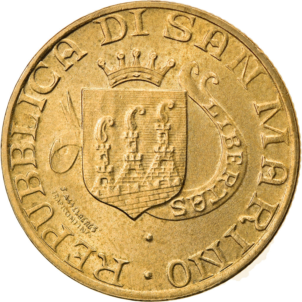 Münze, San Marino, 200 Lire, 1989, Rome, S+, Aluminum-Bronze, KM:238