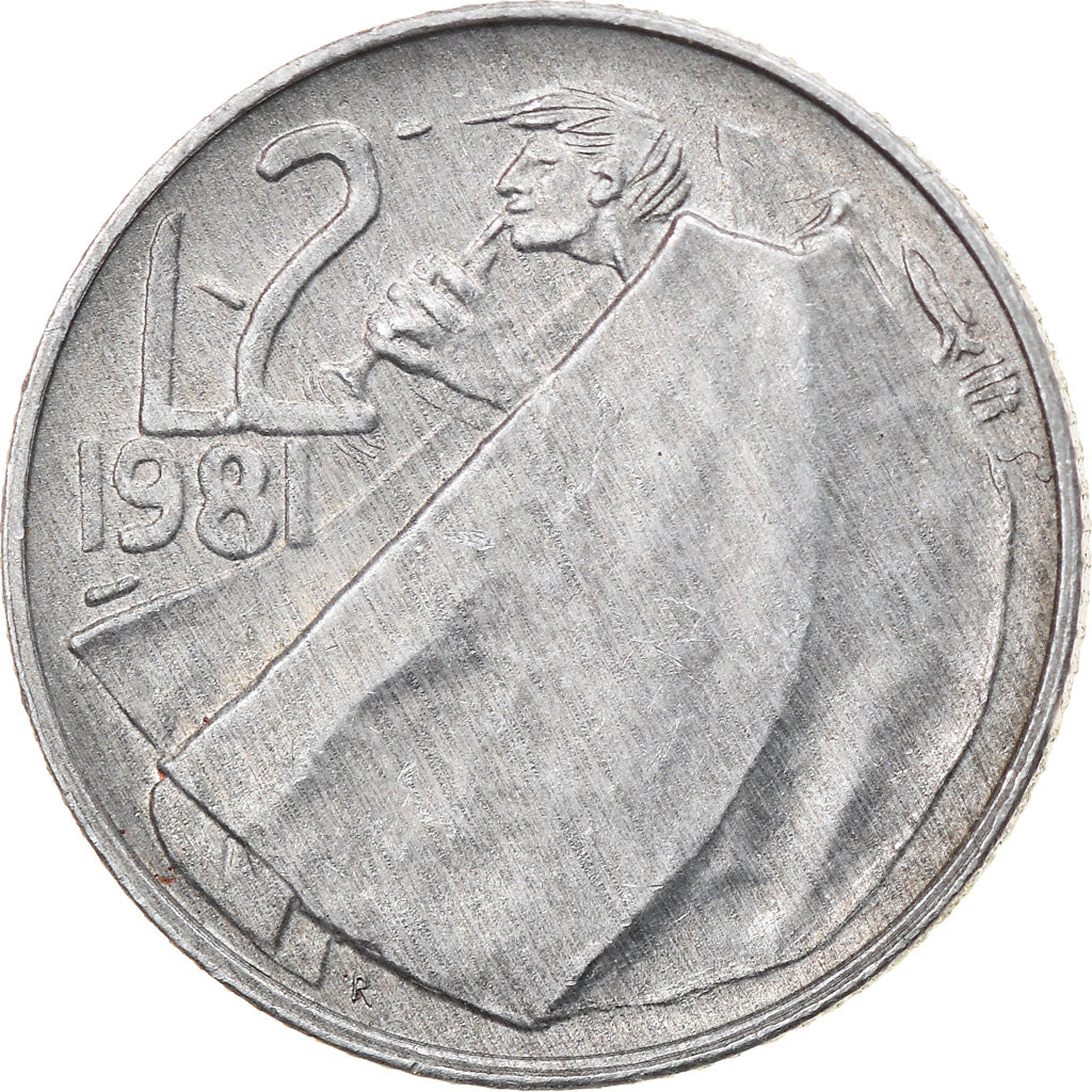 Coin, San Marino, 2 Lire, 1981, Rome, MS(63), Aluminum, KM:117