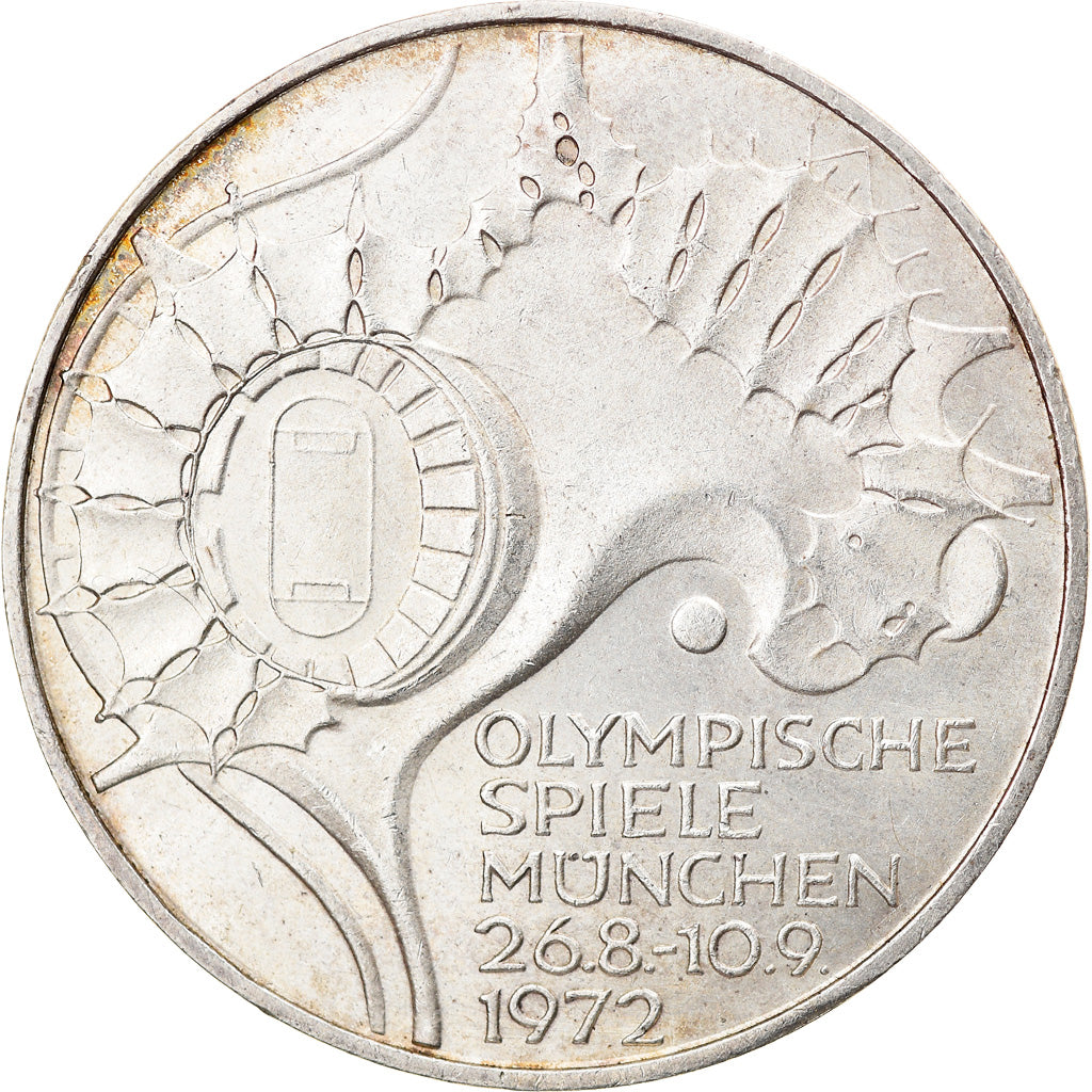 Monnaie, République fédérale allemande, 10 Mark, 1972, Karlsruhe, SUP