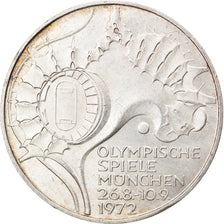 Monnaie, République fédérale allemande, 10 Mark, 1972, Karlsruhe, SUP