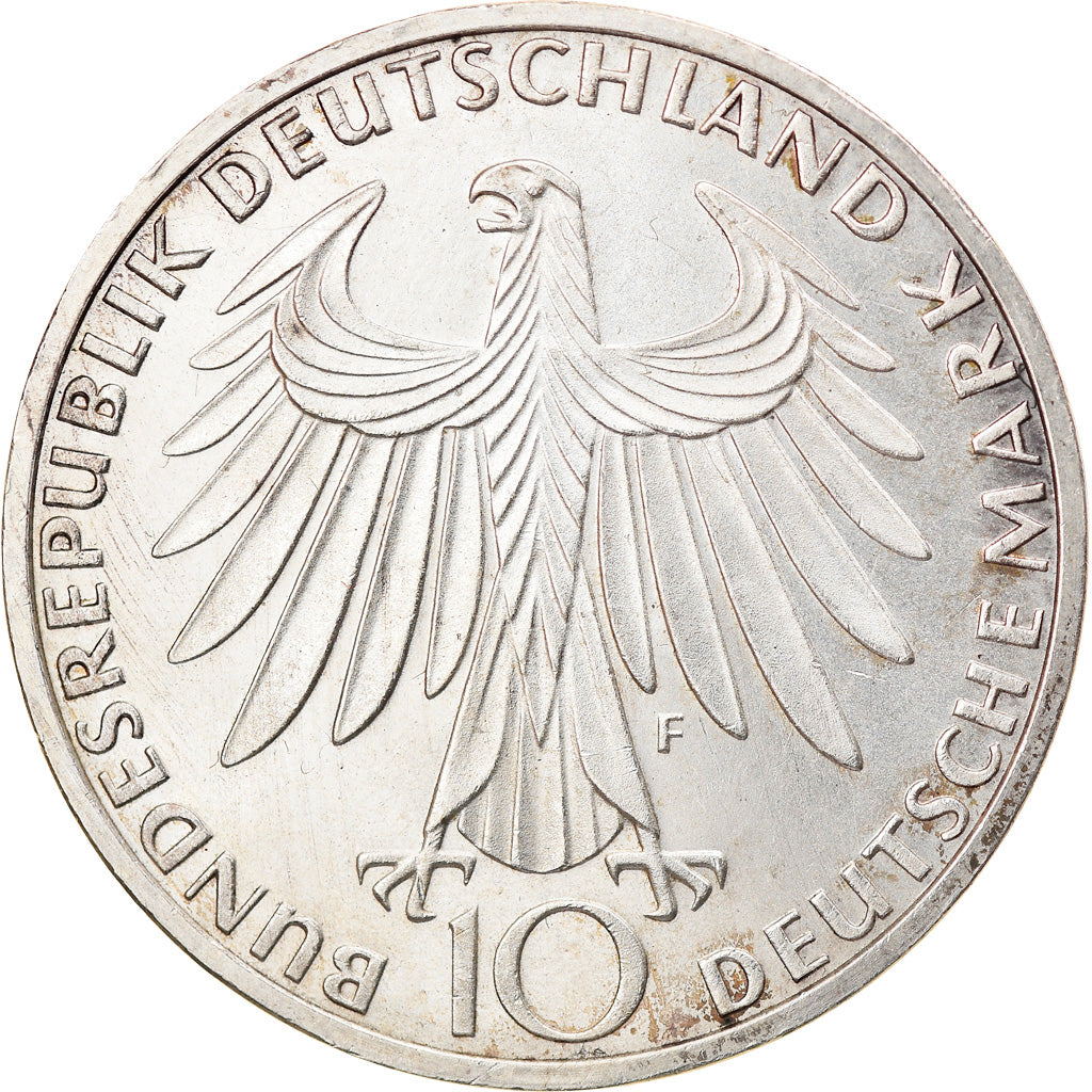 Coin, GERMANY - FEDERAL REPUBLIC, 10 Mark, 1972, Stuttgart, AU(55-58), Silver