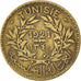 Coin, Tunisia, Anonymous, 2 Francs, 1921, VF(30-35), Aluminum-Bronze, KM:248
