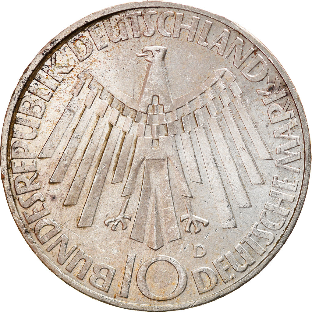 Münze, Bundesrepublik Deutschland, 10 Mark, 1972, Munich, SS, Silber, KM:130