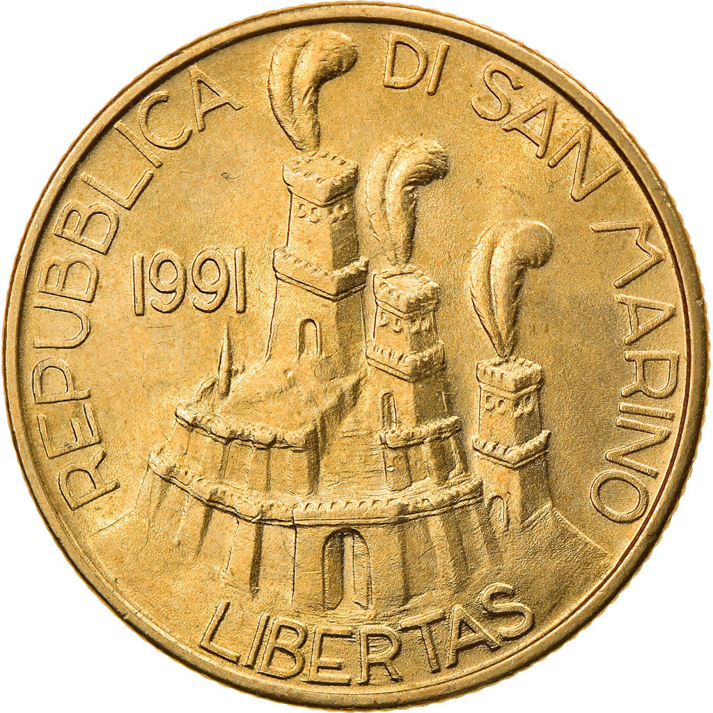 Münze, San Marino, 200 Lire, 1991, UNZ, Aluminum-Bronze, KM:268
