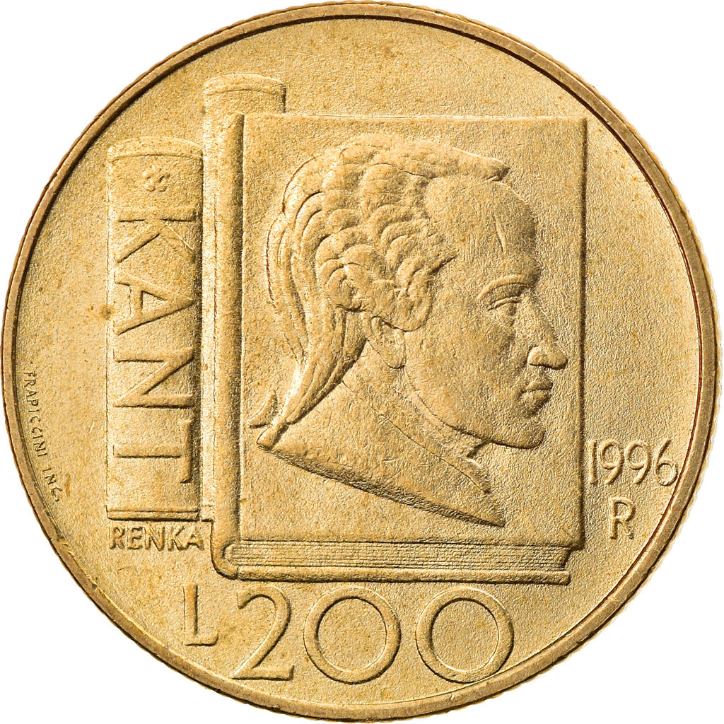 Münze, San Marino, 200 Lire, 1996, UNZ, Aluminum-Bronze, KM:356