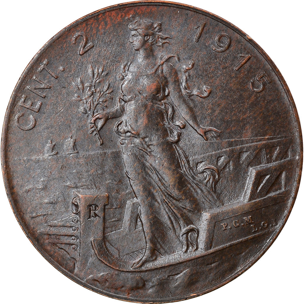 Moeda, Itália, Vittorio Emanuele III, 2 Centesimi, 1915, Rome, AU(55-58)