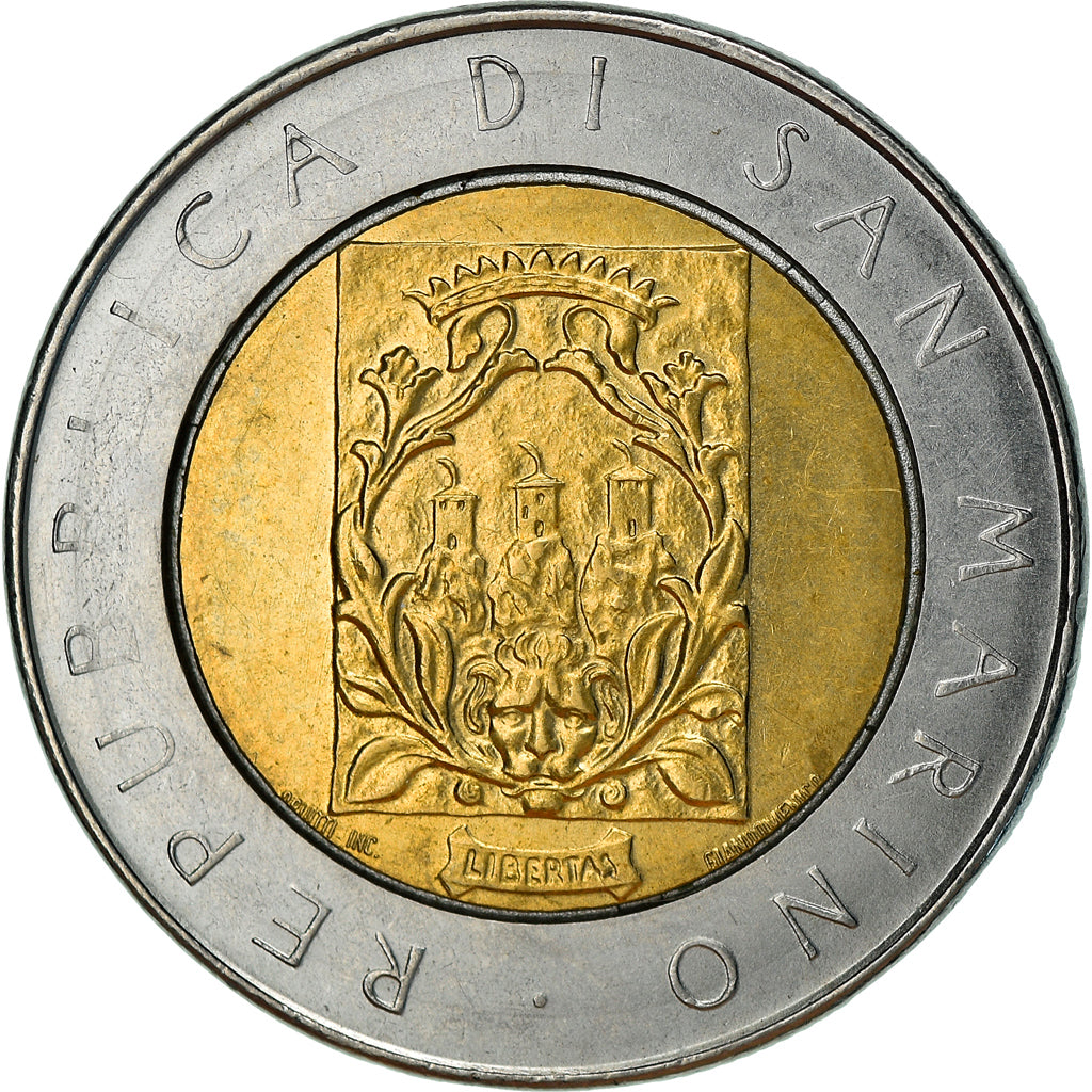 Moneta, San Marino, 500 Lire, 1988, Rome, VF(30-35), Bimetaliczny, KM:226
