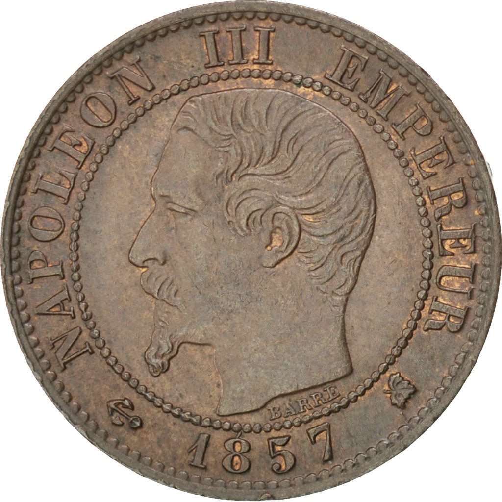 Coin, France, Napoleon III, Napoléon III, Centime, 1857, Bordeaux, AU(50-53)