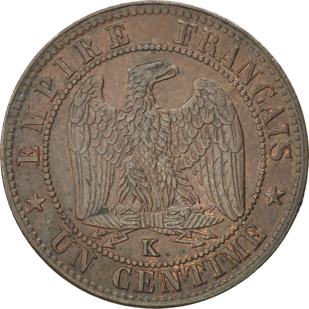 Coin, France, Napoleon III, Napoléon III, Centime, 1857, Bordeaux, AU(50-53)