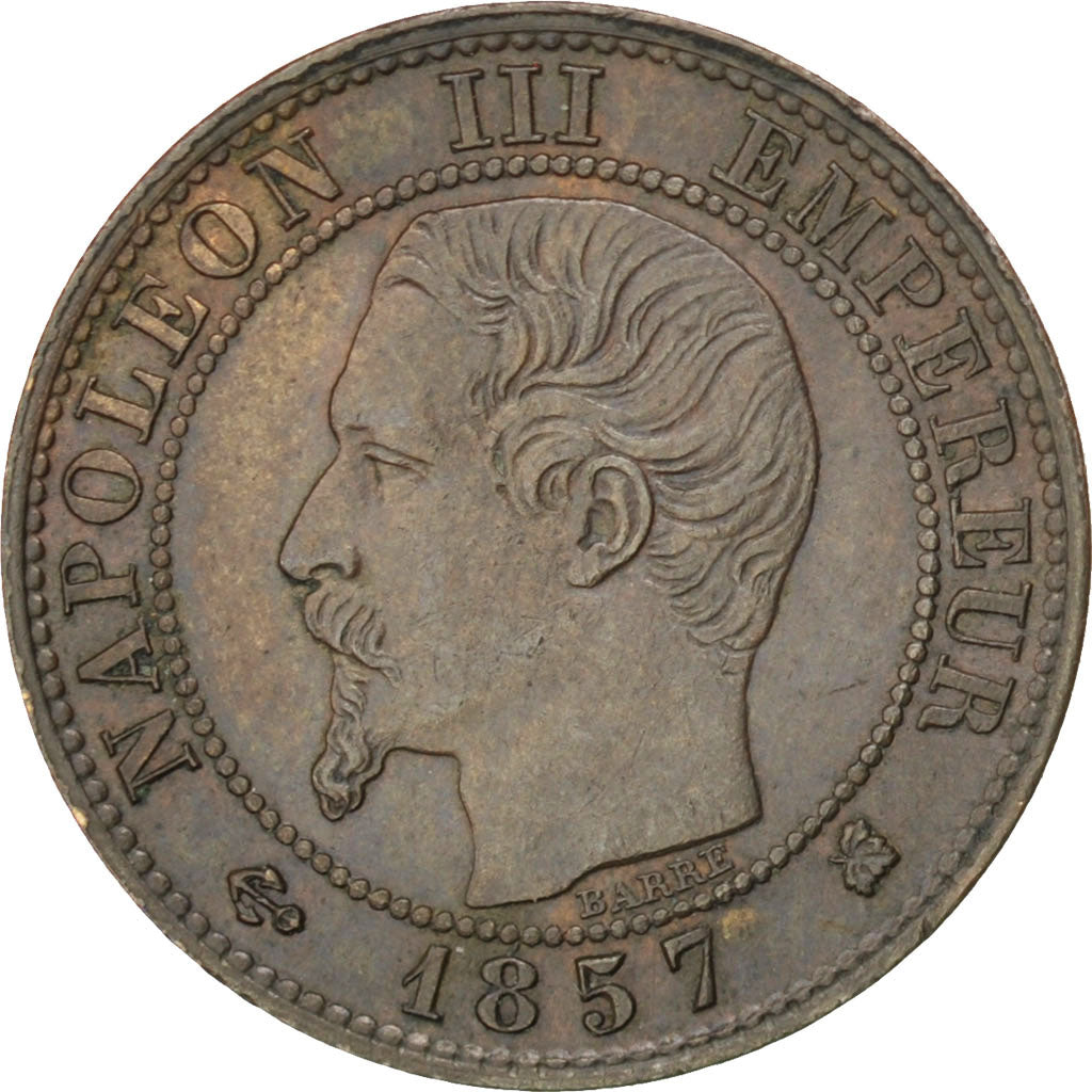 Coin, France, Napoleon III, Napoléon III, Centime, 1857, Bordeaux, AU(50-53)