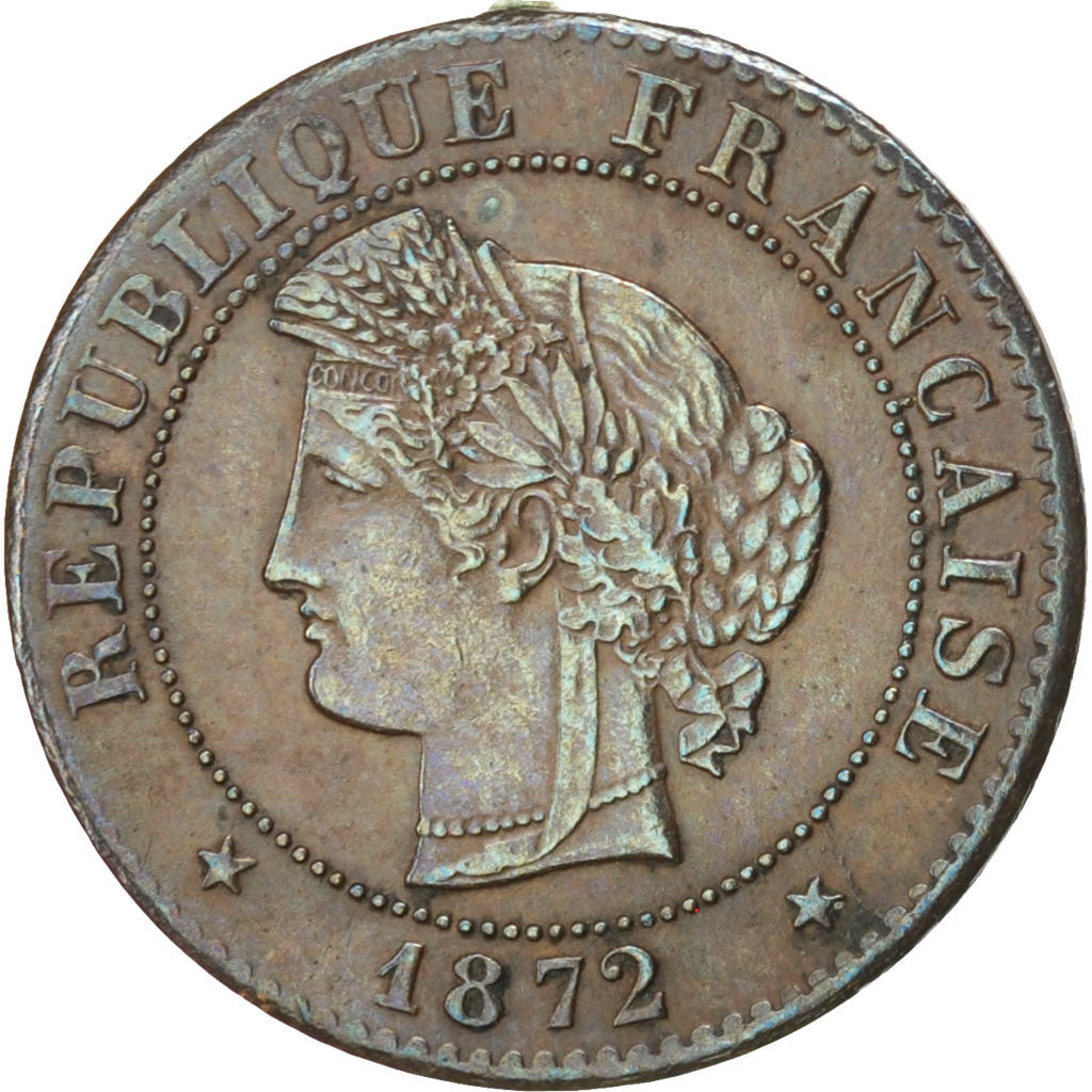 Münze, Frankreich, Cérès, Centime, 1872, Bordeaux, SS, Bronze, KM:826.2