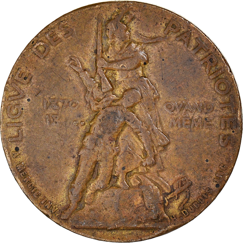 France, Token, Ligue des Patriotes, History, 1882, Mercié, EF(40-45), Bronze