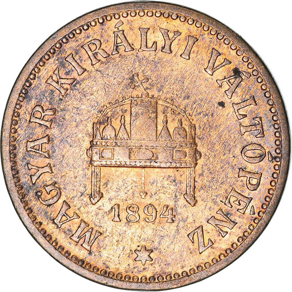 Munten, Hongarije, Franz Joseph I, 2 Filler, 1894, Kormoczbanya, ZF, Bronze