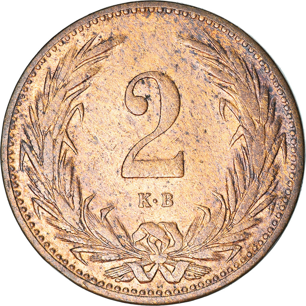 Munten, Hongarije, Franz Joseph I, 2 Filler, 1894, Kormoczbanya, ZF, Bronze