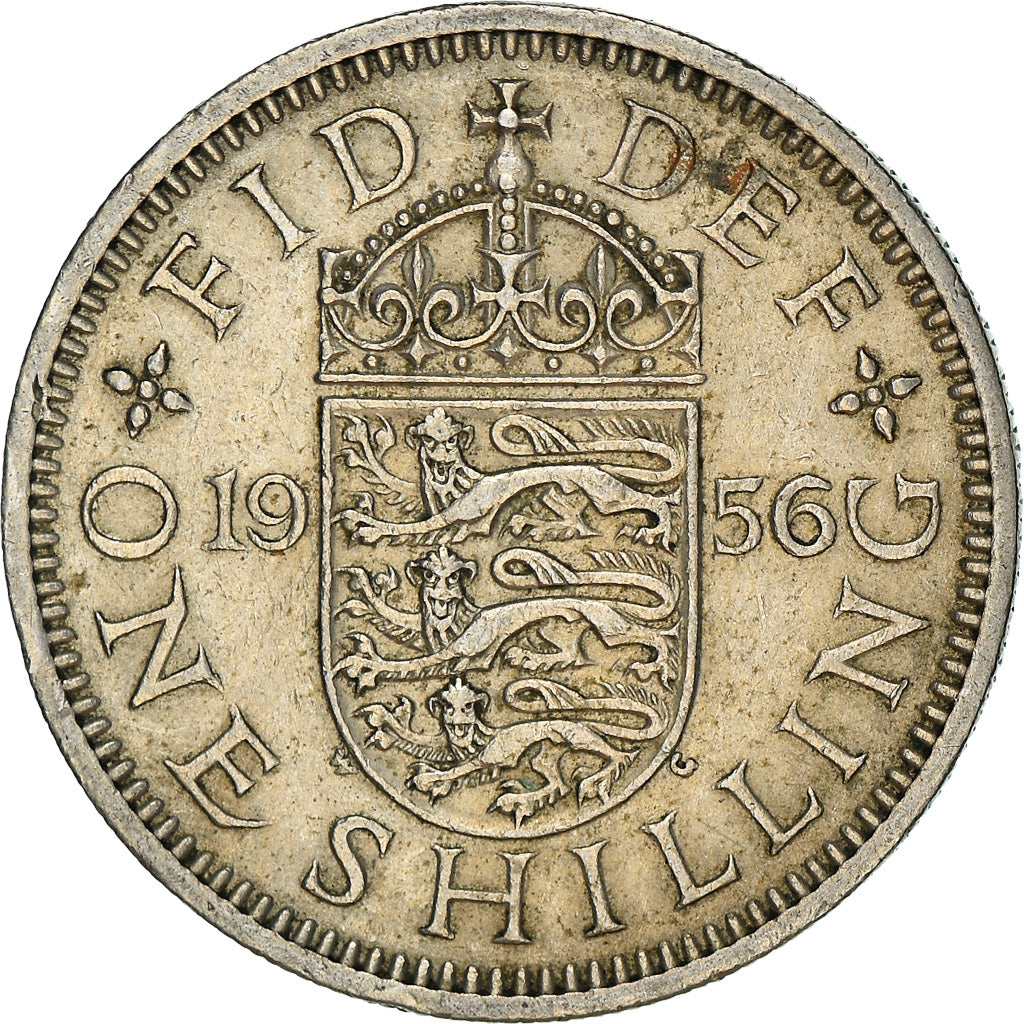 Munten, Groot Bretagne, Elizabeth II, Shilling, 1956, FR+, Copper-nickel, KM:904