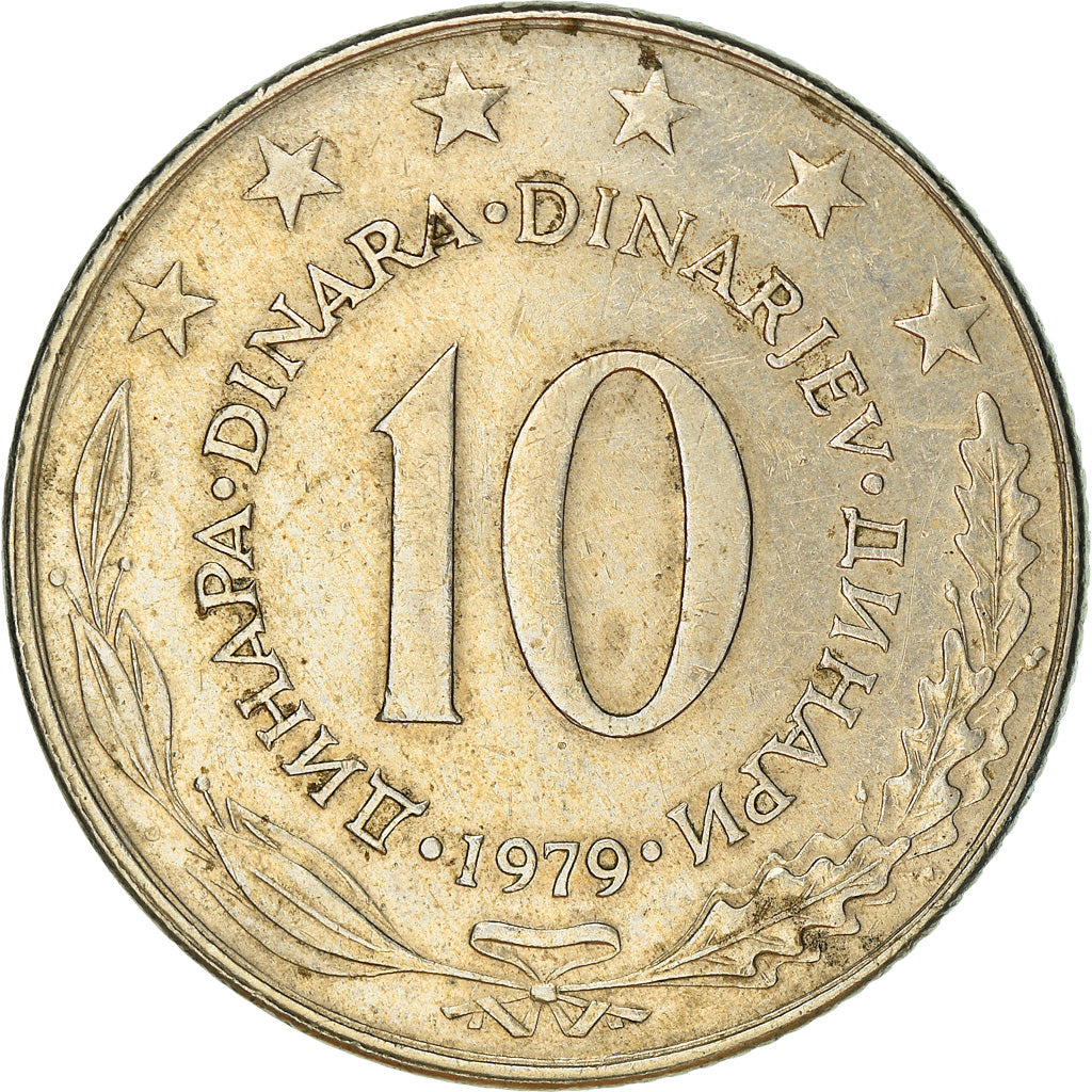 Moneta, Iugoslavia, 10 Dinara, 1979, BB, Rame-nichel, KM:62