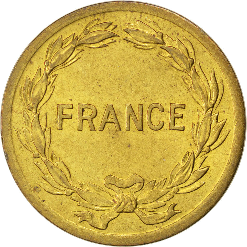 Moneta, Francja, France Libre, 2 Francs, 1944, AU(55-58), Mosiądz, KM:905