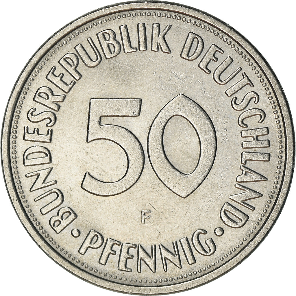 Moneta, GERMANIA - REPUBBLICA FEDERALE, 50 Pfennig, 1974, Stuttgart, BB+
