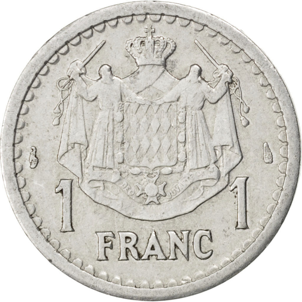 Moneta, Monaco, Louis II, Franc, 1943, BB, Alluminio, KM:120, Gadoury:131